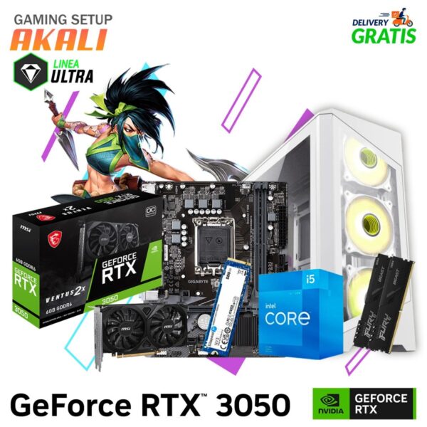PC GAMER AKALI I5-12400F 16GB 500GB SSD T. VIDEO RTX 3050 6GB