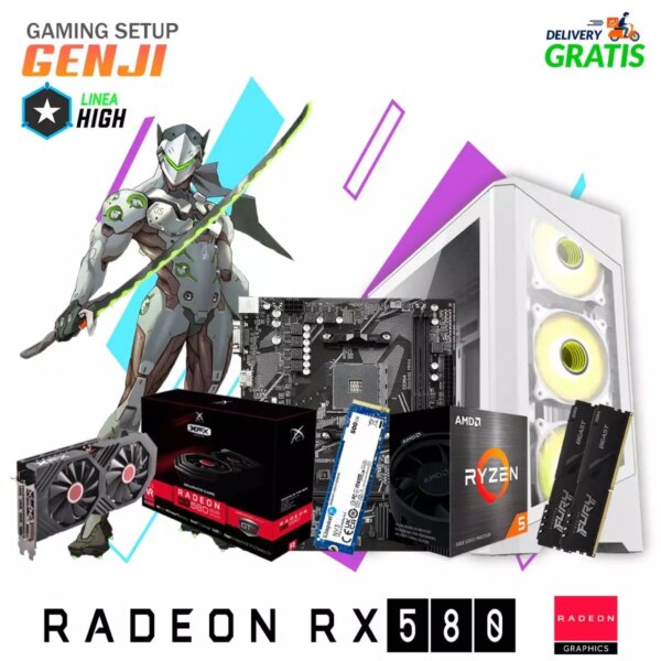 PC GAMER GENJI RYZEN 5 5500 16GB 500GB SSD T. VIDEO RX580 8GB