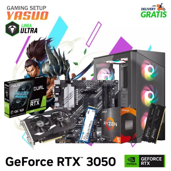 PC GAMER YASUO  RYZEN 5 5600X 16GB 500GB T. VIDEO RTX 3050 6GB