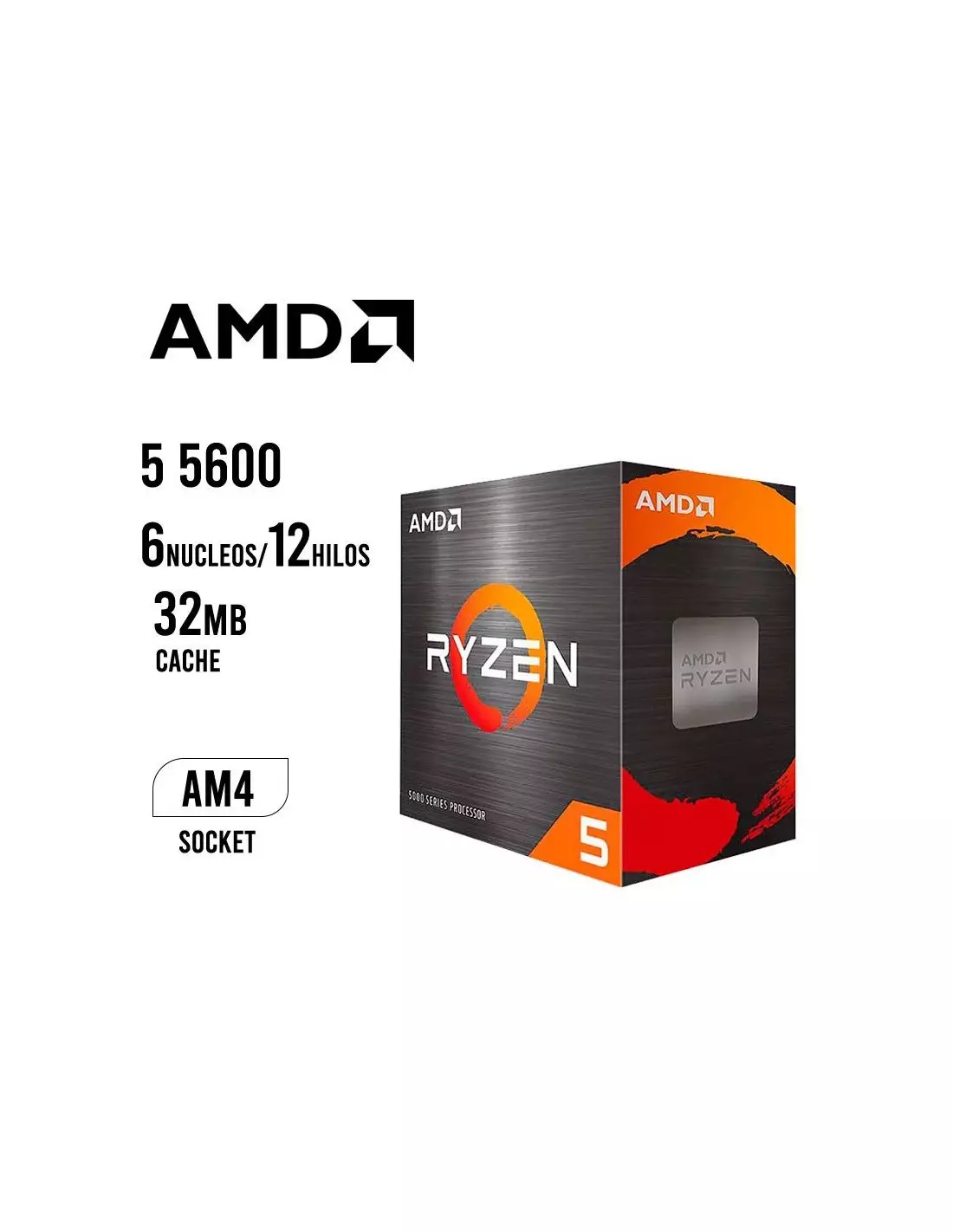 PROCESADOR AMD RYZEN 5 5600 (100-100000927BOX) PROCESADOR AMD RYZEN 5 5600 (100-100000927BOX)