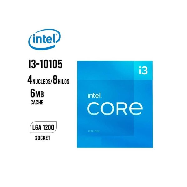 PROCESADOR INTEL CORE I3-10105 3.7 GHZ 6MB LGA 1200 (BX8070110105)
