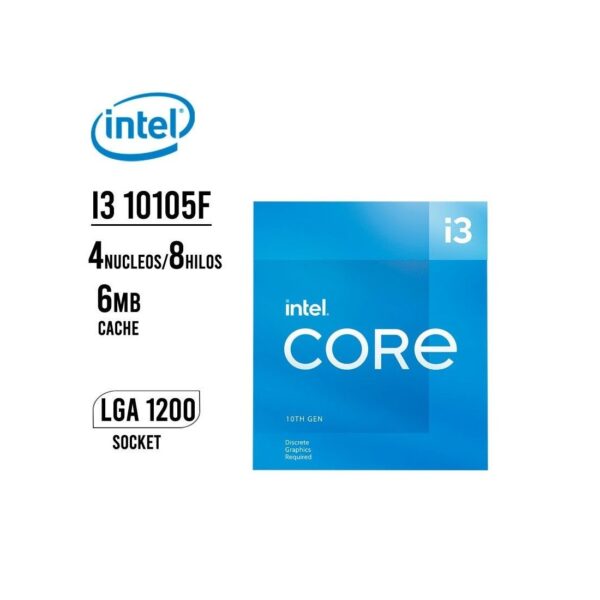 PROCESADOR INTEL CORE I3 10105F 3.7 GHZ 6MB LGA 1200 (BX8070110105F)