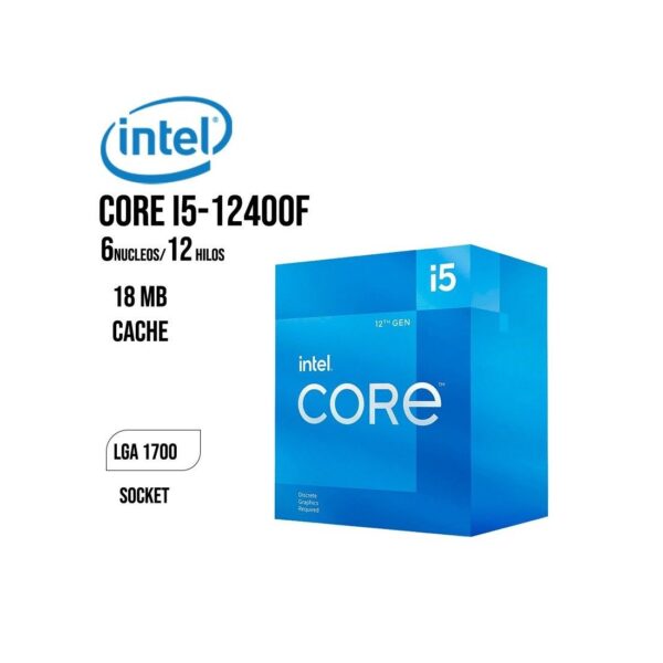 PROCESADOR INTEL CORE I5 12400F 2.50GHZ-18MB ( BX8071512400F ) LGA 1700