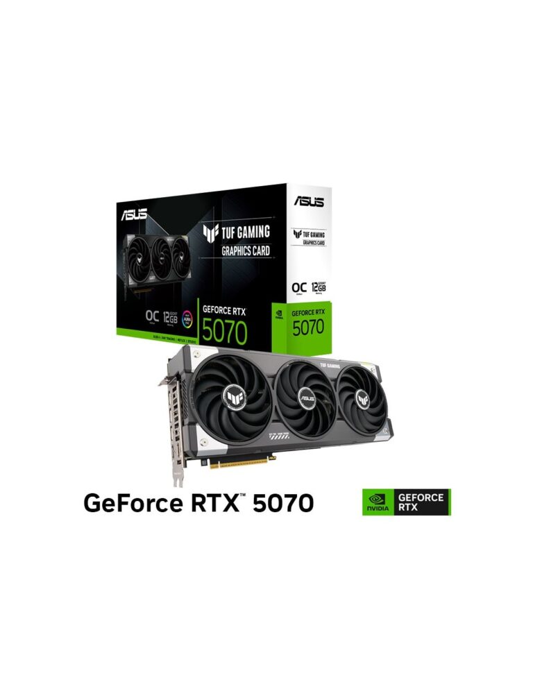 tarjeta de video asus tuf gaming rtx 5070 12gb gddr7 oc edition tuf rtx5070 o12g gaming 192 bit 2-malvinas.pe
