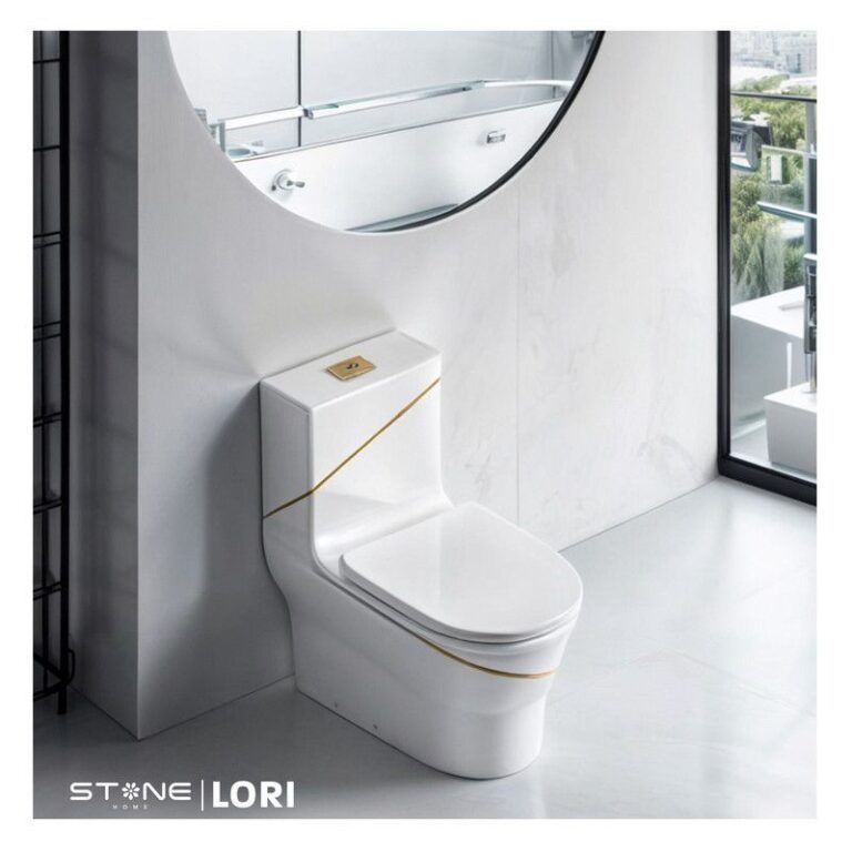 INODORO MINIMALISTA LORI BLANCO C DORADO