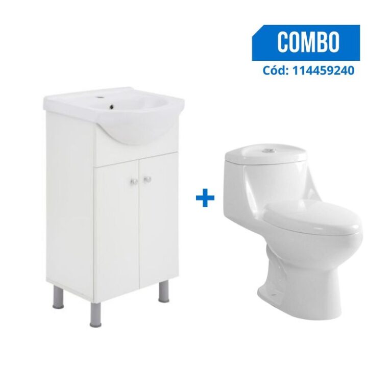 Inodoro One Piece Vinciny Blanco + Mueble Vanitorio Nantes 50x43x83cm