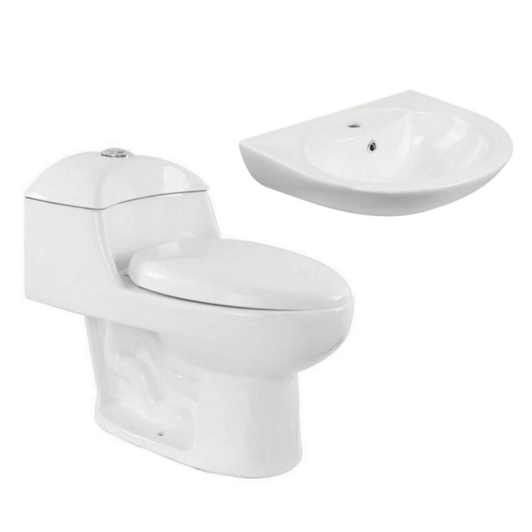 Lavamanos Sobre Pedestal Florencia Blanco + WC Inodoro One Piece Lara Blanco
