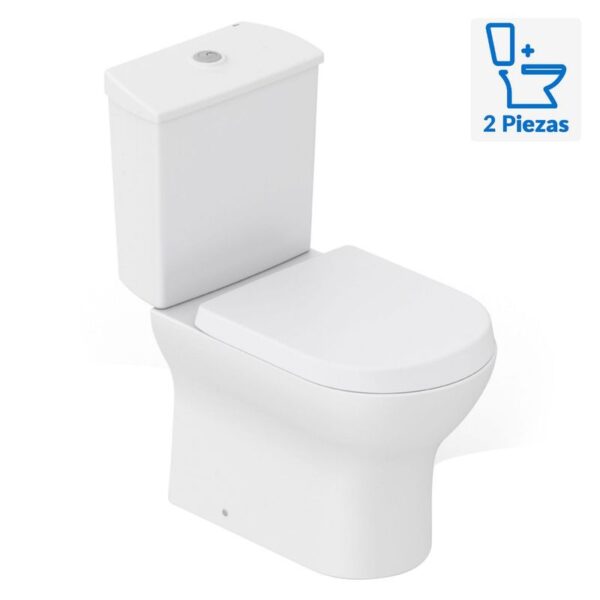 WC Inodoro Dos Piezas Atis Blanco Mate