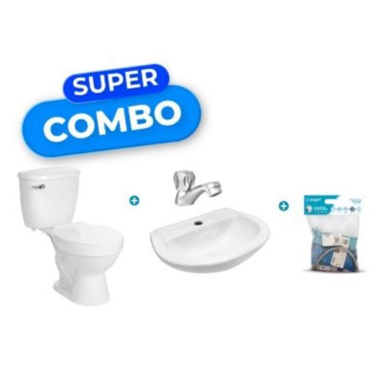 INODORO LAVATORIO CON KIT DE INSTALACION Y GRIFERIA – AMANCAES