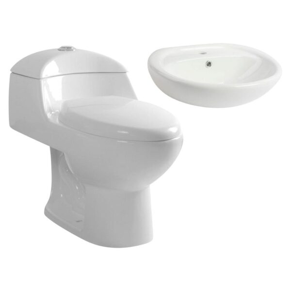 WC Inodoro One Piece Lara Plus Blanco 6 litros + Lavamanos