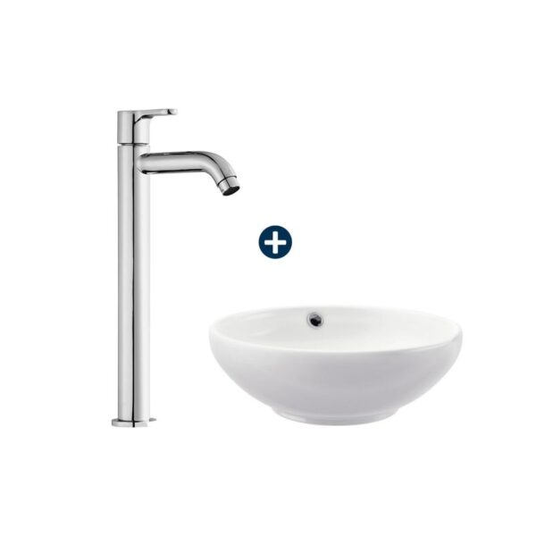 Combo bowl bali bl + llave lavatorio maui alta