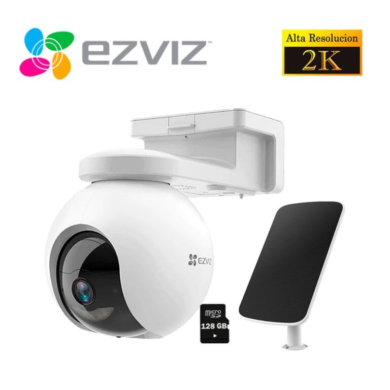 Cámara de Seguridad Wi-Fi Exterior CB8 2K 3MP Panel Solar + SD 128GB