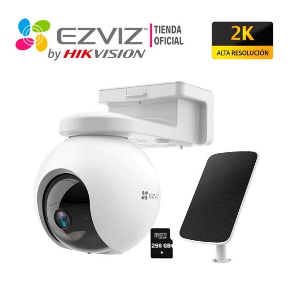 Cámara IP Exterior CB8 2K 3MP con Panel Solar + SD256GB