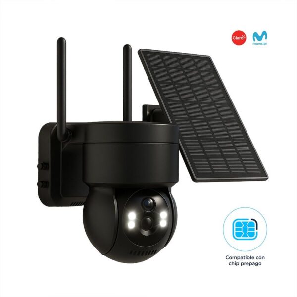 Cámara de seguridad IP Exterior Panel Solar con Chip SIM 4G FHD Alarma