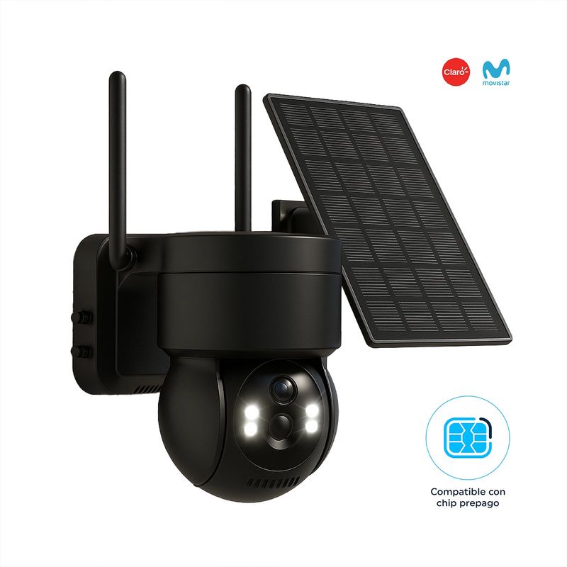 Cámara de seguridad IP Exterior Panel Solar con Chip SIM 4G FHD Alarma Cámara de seguridad IP Exterior Panel Solar con Chip SIM 4G FHD Alarma