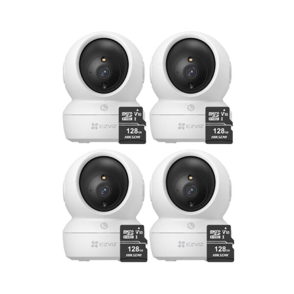Cámara De Seguridad H6C PRO Full Hd Pack de 4 + Memoria SD 128 gb –