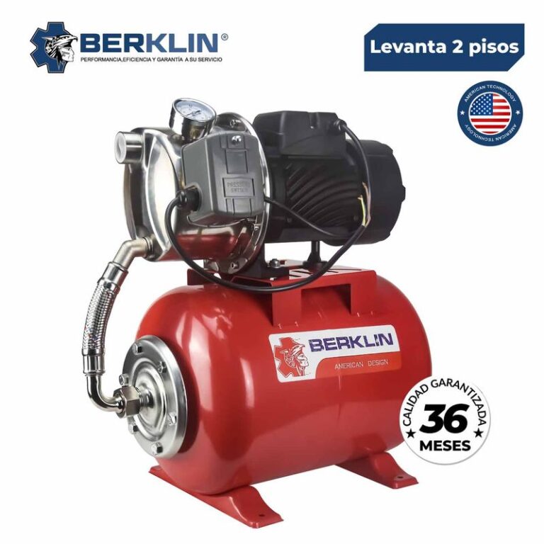 EQUIPO HIDRONEUMATICO DE 60L CON BOMBA DE ACERO INOXIDABLE DE 1 HP