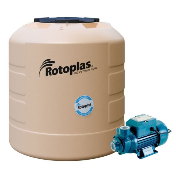 Tanque Plus + 1100L Gdpv Rotoplas + Bomba Periférica de Agua 0.5 HP 30L/min