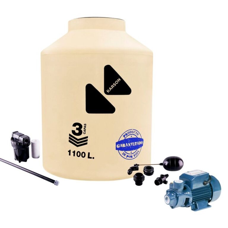 Tanque de Agua 1100L Arena + Accesorios + Bomba de Agua Periferica 0.5 HP 30L/min