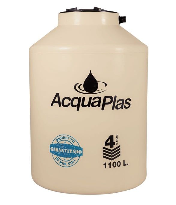 TANQUE PARA AGUA 1100 L BEIGE + ACCESORIOS