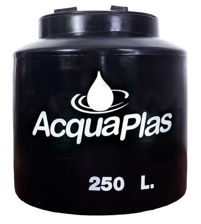 TANQUE PARA AGUA 250 L NEGRO + ACCESORIOS