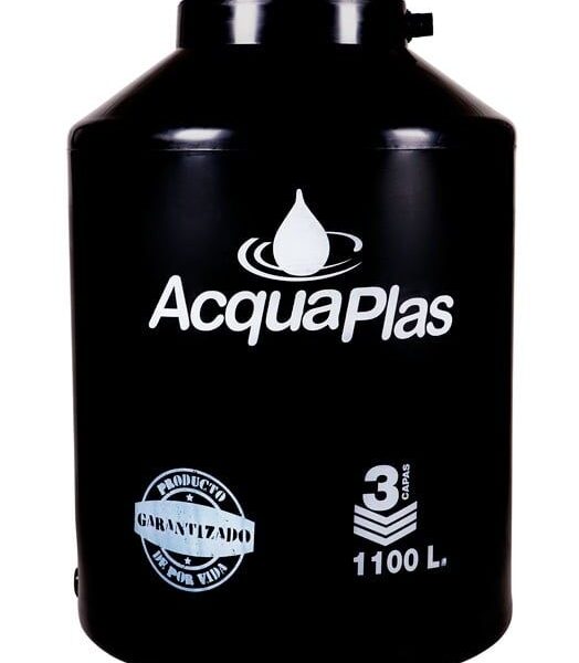 TANQUE PARA AGUA 1100 L NEGRO + ACCESORIOS.