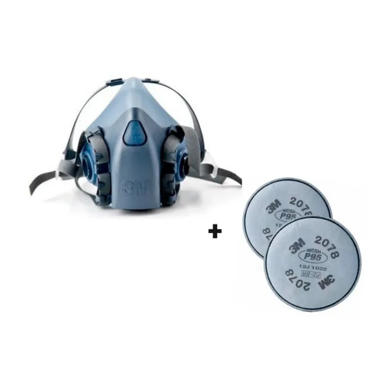Respirador 3M 7502 + Filtro 2078 P95 para Vapor Orgánico
