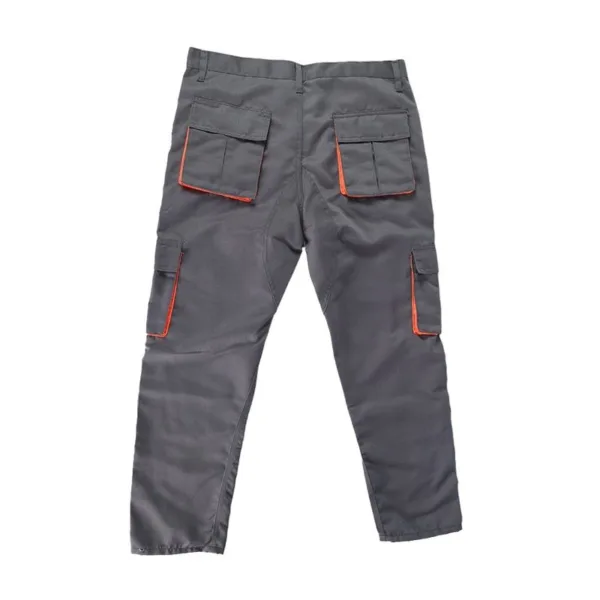 Pantalón de Trabajo Drill Tec Plomo Naranja Multibolsillo Talla L