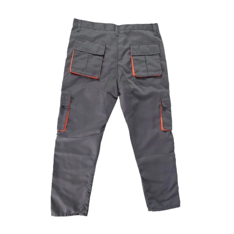 Pantalón de Trabajo Drill Tec Plomo Naranja Multibolsillo Talla L