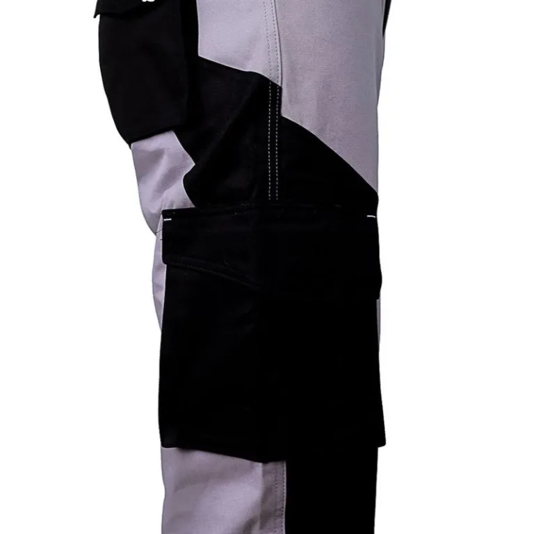 Pantalón de Trabajo Drill Portarodilleras Plomo-Negro Werken – Talla L