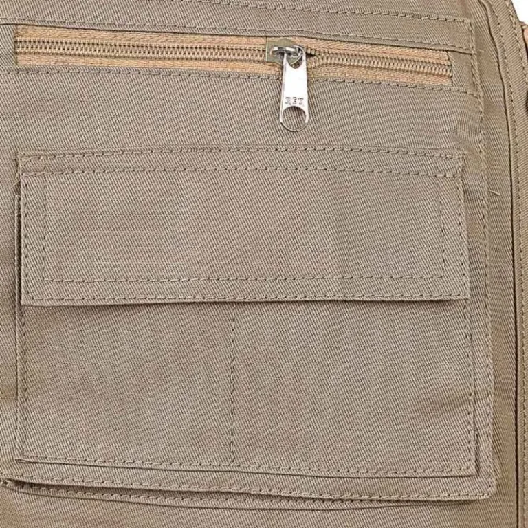 Chaleco de Trabajo Drill Industrial Multibolsillos Beige Werken – Talla L