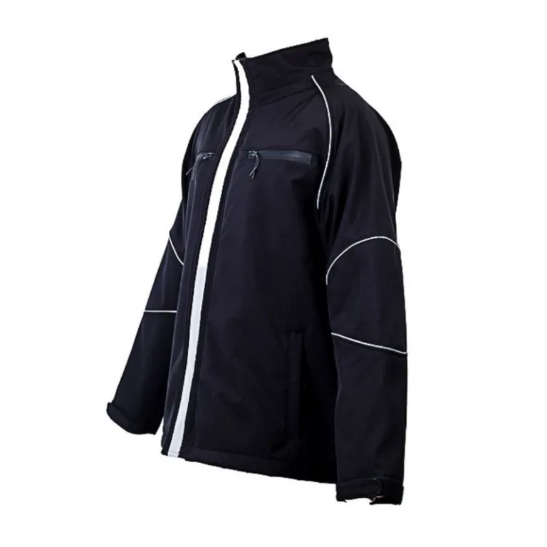 Casaca de Trabajo Drill Softshell Negro Ribete Cinta Reflectiva Werken Talla L