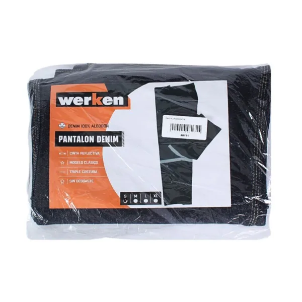 Pantalón Denim Werken 100% Algodón con Cinta Reflectiva – Talla: Small