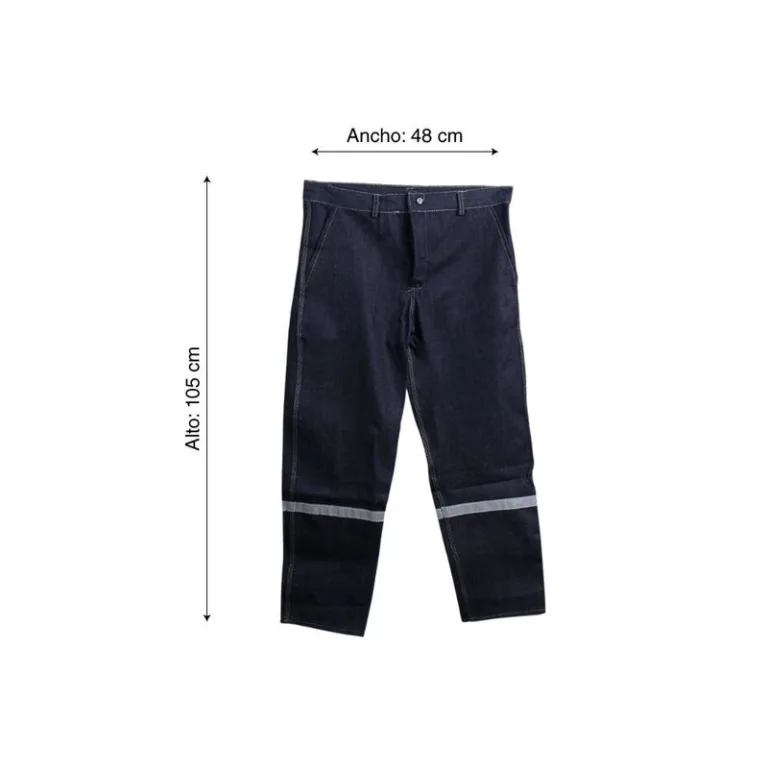 Pantalón Denim Werken 100% Algodón con Cinta Reflectiva – Talla: Large