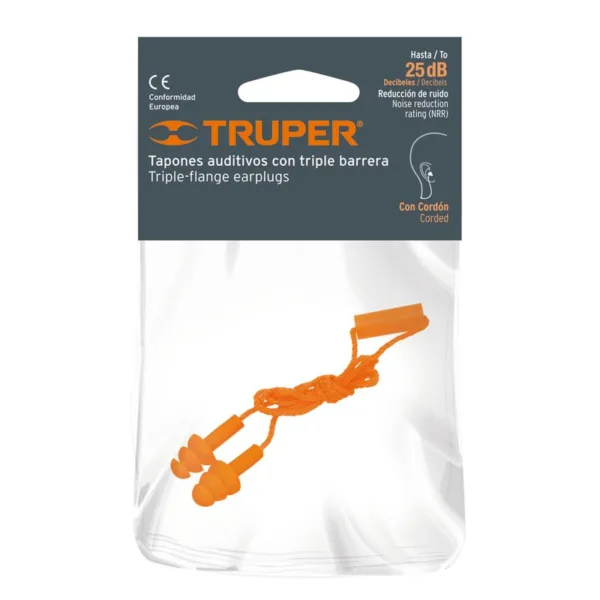 Tapon auditivo tres barreras c/ cordon 14225 Truper