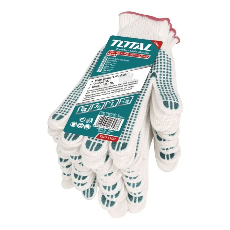 Guantes de Algodón con Puntos PVC XL TSP11102 TOTAL