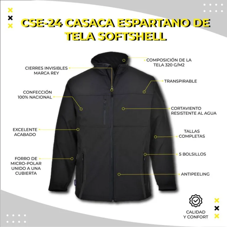 Casaca Espartano Tela Softshell Para Mujer