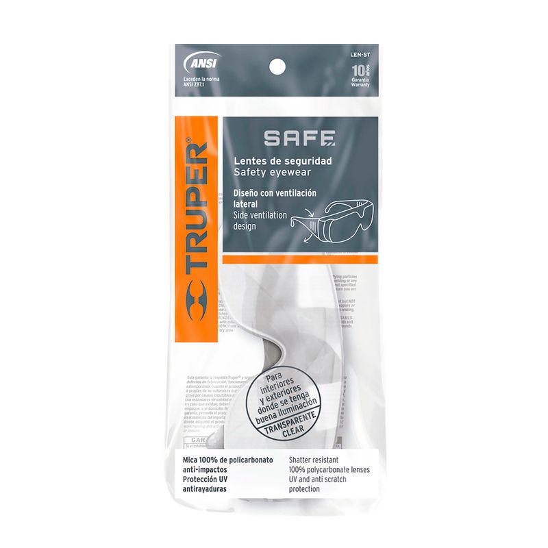 Lente Seguridad Transparente 14252 Truper Lente Seguridad Transparente 14252 Truper