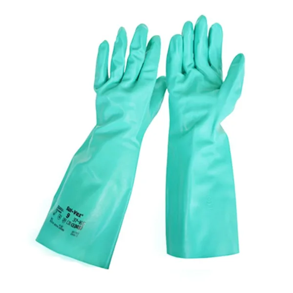 Guante de Nitrilo Ansell Solvex 18″ Talla 9 por 6 Unidades