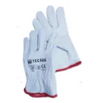Pack 5 und Guantes de Cuero Badana Blanco AS010 TECSEG Talla 10