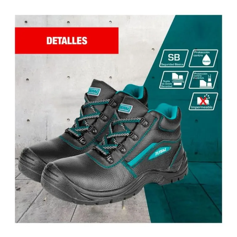 Zapatos Punta De Acero Seguridad Negro Talla 40 Total – Tsp202Sb.40