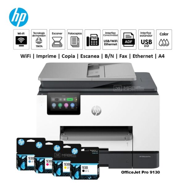 Impresora OfficeJet Pro 9130 Duplex Wifi Red ADF