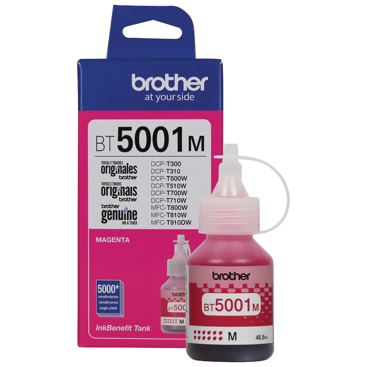 Botella De Tinta Brother BT-5001M Magenta 48.8ML Botella De Tinta Brother BT-5001M Magenta 48.8ML
