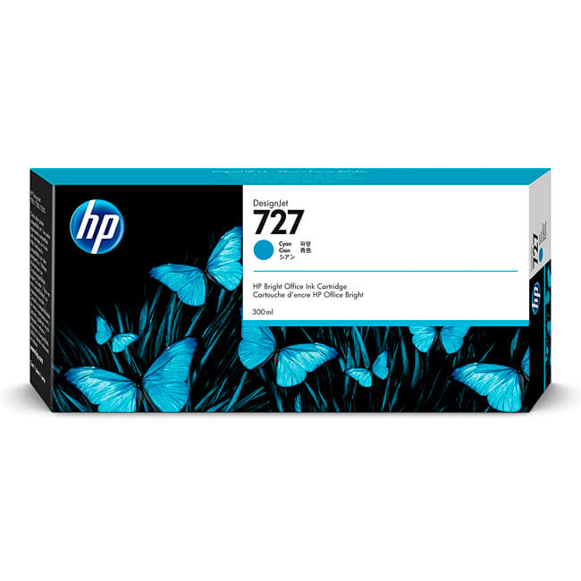 Tinta Hp F9J76A DesignJet (727A) Cyan de contenido 300ML.