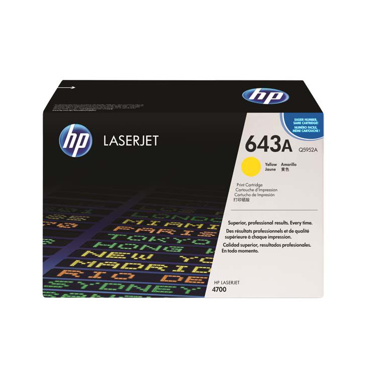 Tóner Hp 643A (Q5952A) Yellow 10,000 Pag Color LaserJet 4700