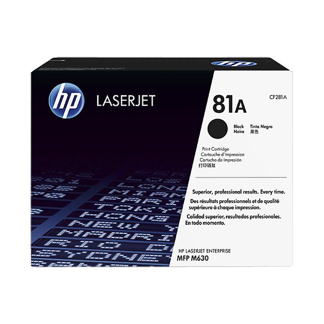 Toner Hp 81A (CF281A) Negro 10,500 Pag LaserJet enterprise mfp M604dn