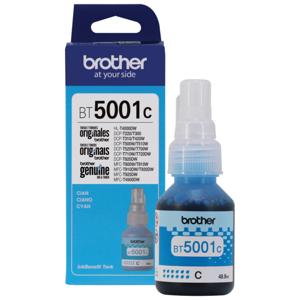 Botella De Tinta Brother BT-5001C Cyan 48.8ML