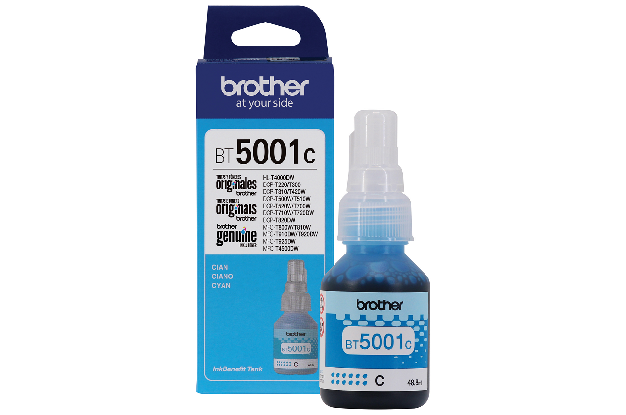 Botella De Tinta Brother BT-5001C Cyan 48.8ML Botella De Tinta Brother BT-5001C Cyan 48.8ML