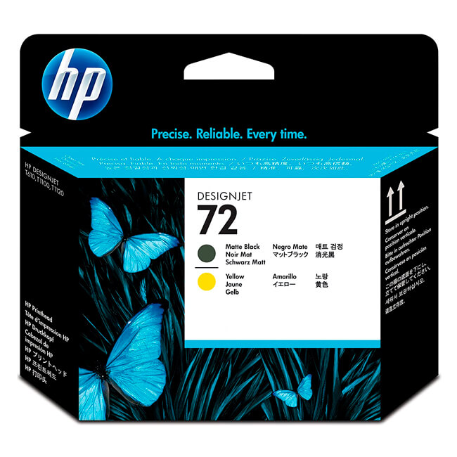 Cabezal HP 72 (C9384A) Matte Black & Yellow  230 paginas