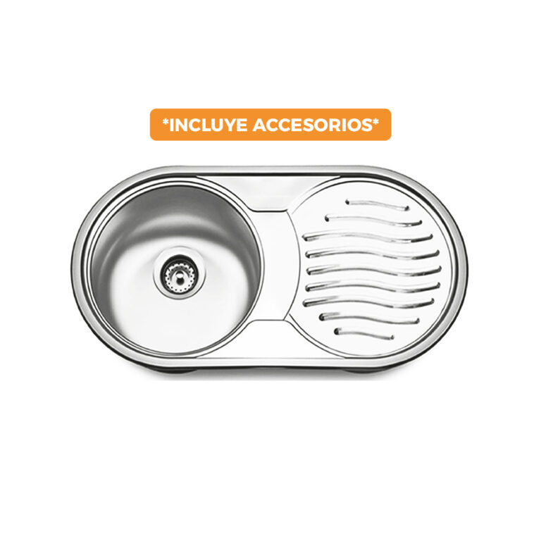 0010010055 – Lavadero Acero Inox. Semidueto C/Escu Nd85X45 B Fratelli